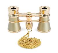 Cpolebev Binocolo Opera Viewing 3X25 Tutto nel Metallo con Manico/Catena Piccolo Binocolo retrò da Mini Binocolo