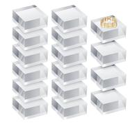 Cpolebev Blocchi in Acrilico Trasparente Blocco Espositivo Quadrato Cubo Trasparente Espositore per Gioielli Supporto per Espositore per Anelli Base per Espositore 16 Pezzi