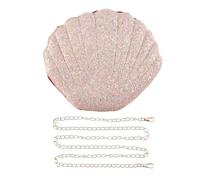 Cpolebev Borsa Da Sera un Tracolla un Catena con Paillettes Glitterate Da con Sirenetta e Conchiglia, Rosa
