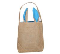 Cpolebev Borsa per Cestino di Pasqua - Design con Orecchie di Coniglio - Cestini per la Spesa Sacchetti Regalo per Feste per Bambini -Blu Resistente Facile da Usare
