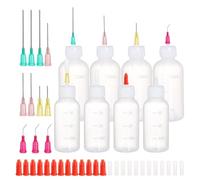 Cpolebev Bottiglia di Colla per Applicatore con Punta di Precisione, Flacone per Siringa In Plastica da 30 Ml e 50 Ml, Bottiglia Comprimibile per Pittura Quilling Artigianale