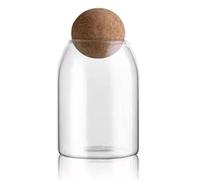 Cpolebev Bottiglie di Vetro Trasparente, Contenitori per Alimenti in Vetro con Tappo Rotondo Ermetico, per Caramelle, Noci, Spezie, Chicchi di caffè, 9 X 15 cm Riutilizzabili Durevoli Facili da Usare