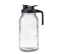 Cpolebev Brocca in Vetro da 64 Once con Coperchio Brocca per Acqua A Prova di Perdite, per Acqua, Succhi, caffè e Bevande