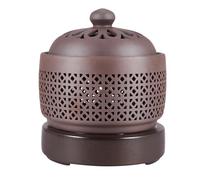Cpolebev Bruciatore di Incenso Elettrico per Aromaterapia Elettronico Luce Notturna per Olio 220V Regolazione della Temperatura di Temporizzazione,S