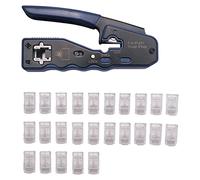 Cpolebev Bundle di Crimpatrici Passanti Ethernet RJ45 con CAT6 RJ45 Pass Through Ethernet 50U Modular Plug 25 Pack