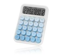 Cpolebev Calcolatrice Meccanica da Tavolo, Calcolatrici Carine con Pulsanti con Ampio Display LCD A 12 Cifre, Accessori da Scrivania,Blu
