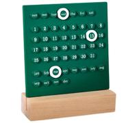 Cpolebev Calendario da Tavolo In Legno Calendario Perpetuo Retro Regali Unici per la Casa, Visualizzazione Della Data del Mese, Decorazioni da Scrivania per Ufficio Durevole Facile da Usare Verde