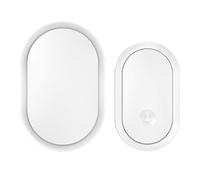Cpolebev Campanello Fili 300M per Casa Impermeabile Alimentato A Batteria Kit Campanello per Porta Smart Home Bianca