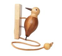 Cpolebev Campanello per Porta A Forma di Picchio In Legno, Facile da Installare, Ornamento da Appendere, Batacchio per Porta, per Interni, Finestre, Pareti, Giocattolo per Bambini