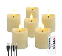 Cpolebev Candele LED, Candele Tremolanti, Candele Ricaricabili, Candele di Vera con, Bianca Latte
