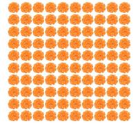Cpolebev Capolini di Calendula Bulk, 100 Pezzi Teste di Fiori Artificiali per Ghirlande Artigianali, Fiori Finti di Calendula di Seta, Arancione