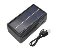 Cpolebev Caricabatterie Solare Caricabatteria A 2 Slot Powerbank per Batteria al Litio per Batteria 18650 21700