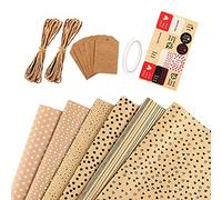 Cpolebev Carta da Regalo,Carta da Regalo di Compleanno,6 Fogli di Carta da Regalo con Etichette, Corde di e Adesivo
