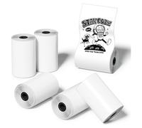Cpolebev Carta Termica Autoadesiva per Stampante Tascabile Bianca 30 X 57 Mm, Nero su