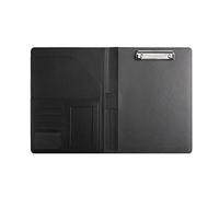 Cpolebev Cartella Portadocumenti per Curriculum Cartella Portadocumenti per Curriculum In PU con Portablocco Formato A4 Padfolio In Pelle Nera per Uomo Business Portfolio Organizer
