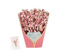 Cpolebev Cartoline -Up di Carta, Fiori di Ciliegio, Biglietti D'Auguri -Up 3D con Bouquet di Fiori per Sempre A Grandezza Naturale, Carte Regalo di Compleanno Facili da Usare
