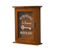 Cpolebev Cassetta In Legno, Retrò, da Parete, Armadietto con Porta Magnetica, Resistente Contenitore In Legno Massello con 6 Ganci, Facile Installazione -A