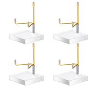 Cpolebev Cavalletto Espositore con Braccio Regolabile in Metallo da 4 Pezzi con Base in Acrilico Supporto per Cavalletto per Esposizione su Cavalletto Acrilico Dorato Resistente Facile da Usare