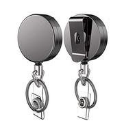 Cpolebev Cavi per Badge Retrattili 2PZ con Clip con Supporto per Badge Retrattile per Porta Badge con Chiave ID