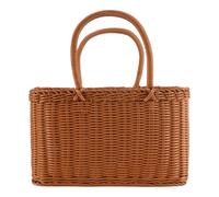 Cpolebev Cestino della Spesa per la Casa Cesto di A Mano Cesto in Tessuto Cesto per la Disposizione dei Fiori Cestino da Picnic Imitato in Rattan