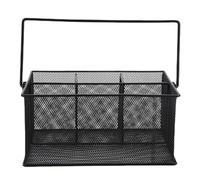 Cpolebev Cestino in Metallo con 4 Scomparti, Organizer Portaposate in Rete, Perfetto per Casa, Cucina, Feste,