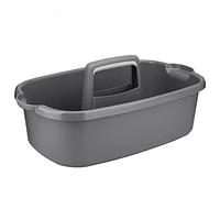 Cpolebev Cestino Portaoggetti nel Plastica Cestino Portaoggetti per Doccia Portatile con Maniglia per Bagno, Camera da Letto, Cucina Grigio Scuro