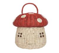 Cpolebev Cesto Portaoggetti In Rattan A Forma di Fatto A Mano - Graziosa Decorazione Regalo Fatta A Mano Realizzata A Mano In Rattan, Rosso Durevole