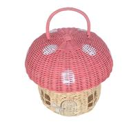 Cpolebev Cesto Portaoggetti In Rattan A Forma di Fatto A Mano - Graziosa Decorazione Regalo Fatta A Mano Realizzata A Mano In Rattan, Rosa Durevole Facile da Usare