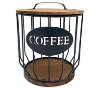 Cpolebev Cesto Portaoggetti per Capsule di caffè Incavato Supporto per Organizer per Cialde di caffè per Frutta per Home Cafe Hotel Nero