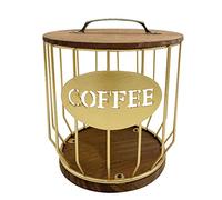 Cpolebev Cesto Portaoggetti per Capsule di caffè Incavato Supporto per Organizer per Cialde di caffè per Frutta per Home Cafe Hotel Golden