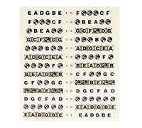 Cpolebev Chitarra Fretboard Nota decalcomanie della Tastiera Mappa Sticker per principianti Fit 6 stringhe chitarra elettrica acustica (chitarra-nero)