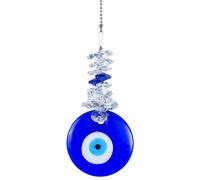 Cpolebev Ciondolo Occhio in Vetro Blu con Perline di - Portafortuna, Casa, Ufficio, Decorazione per Auto, Ornamento per Benedizione Durevole Facile da Installare Facile da Usare