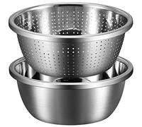 Cpolebev Colapasta Microporosa capacità Colino per con Ciotola per Mescolare per Lavare, Frutta e e per Scolare la Pasta