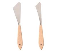 Cpolebev Coltello da Pittura da 2 Pezzi Spatola Coltello da Tavolo Manico nel Legno e Accessori per Pittura con nel Metallo per Arte e Pittura