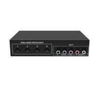 Cpolebev Commutatore di Segnale Video Componente 4x1 YPbPr YCbCr Audio DSW41 Pannello Divisore Pulsante Interruttore Manuale CVBS 720P Guscio in Metallo