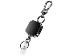 Cpolebev con Porta Badge Identificativo in Metallo Resistente, con Moschettone con Clip da Cintura, in Acciaio da 27,5 Pollici