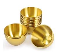 Cpolebev Confezione da 10 Piatti per Salsa in Acciaio Inossidabile da 3,3 Pollici Piattini Individuali Ciotola Rotonda Piatti per Condimento Ciotola per Sushi, Durevole
