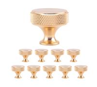 Cpolebev Confezione da 10 Pomelli per Mobili, Pomelli Rotondi In Color Champagne, Pomelli per Mobili da Cucina, per Cassetti, Armadi e Guardaroba