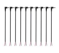 Cpolebev (Confezione da 10) Sostituzione 3,5 Mm X 1,35 Mm 90 Gradi Ad Angolo Retto DC Power Plug Jack un Filo Nudo Alimentazione un Spirale Aperta