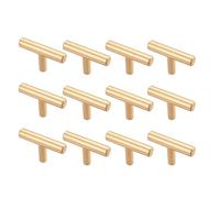 Cpolebev Confezione da 12 Maniglie per Armadietti da Cucina, Maniglie per Armadietti In Nichel Spazzolato, Maniglie con Barra A T da 46 Mm, con, per Armadi, Porte e Bagni.