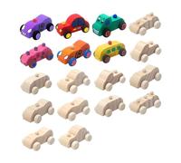 Cpolebev Confezione da 18 Giocattoli per Auto In Legno Fai-Da-Te Auto In Legno Non Finite per Dipingere Auto Artigianali In Legno per Attività Domestiche Progetti Artigianali Famiglia Facile Installaz