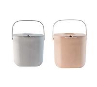 Cpolebev Confezione da 2 Bidoni per Compostaggio per Rifiuti Organici Quotidiani con Coperchio in Cucina, Rivestimento Rimovibile Resistente agli Odori