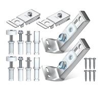 Cpolebev Confezione da 2 Parti di Ricambio per la Riparazione Doppia Porta A Soffietto In Metallo con Perno Superiore Pacchetto Hardware per Porta A Due Ante Porta Scorrevole Porta '