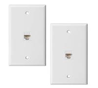 Cpolebev Confezione da 2 Piastre da Parete Ethernet un 1 Porta, Piastra da Parete Jack con Inserto Accoppiatore nel RJ45 da Femmina un Femmina