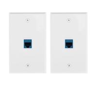 Cpolebev Confezione da 2 Piastre da Parete Ethernet Un 1 Porta, RJ45 Cat6 da Femmina Un Femmina Jack Inline Coupler Face Plates, 1 Porta
