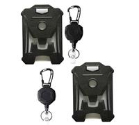 Cpolebev Confezione da 2 Porta Badge Retrattile, con Bobina per Badge Resistente con Porta Carte D'Identità, con Cordino Retrattile