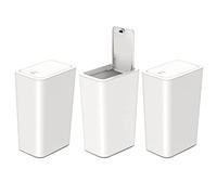 Cpolebev Confezione da 3 Bidoni della Spazzatura in Plastica da 2,6/10 Litri con Coperchio, Bidone della Spazzatura con Coperchio, Cestino per La Spazzatura per Bagno, Cucina, Camera da Lett