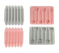 Cpolebev Confezione da 4 Stampi per Pastelli Assortiti cavità per Pastelli 3D Stampo nel Silicone Stampo per Pastelli Triangolari Stampo per Cioccolato nel Silicone