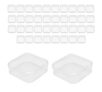 Cpolebev Confezione da 40 Contenitori per La Conservazione di Perline nel Plastica Trasparente con Coperchio Incernierato per Piccoli Oggetti, Diamanti, Perline (2,2 X 2,2 X 0,79 Pollici)