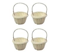 Cpolebev Confezione di 4 Mini Cestini Intrecciati, Cesto di Fiori Nuziali, Cestini per Damigelle 8x5 Cm, Cestini per Damigelle, Fiori Intrecciati